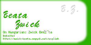 beata zwick business card